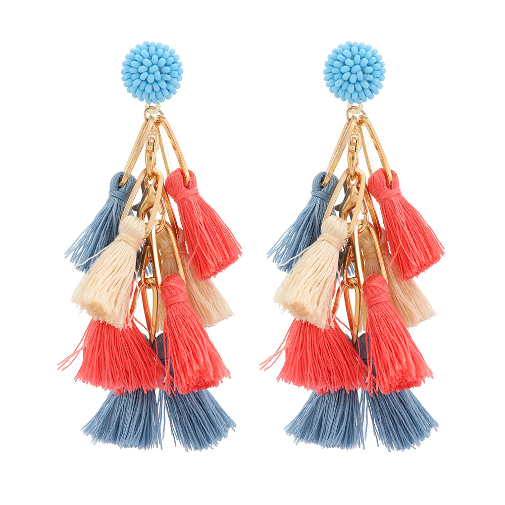 Wholesale Jewelry 1 Pair Retro Shell Cloth Drop Earrings display picture 5