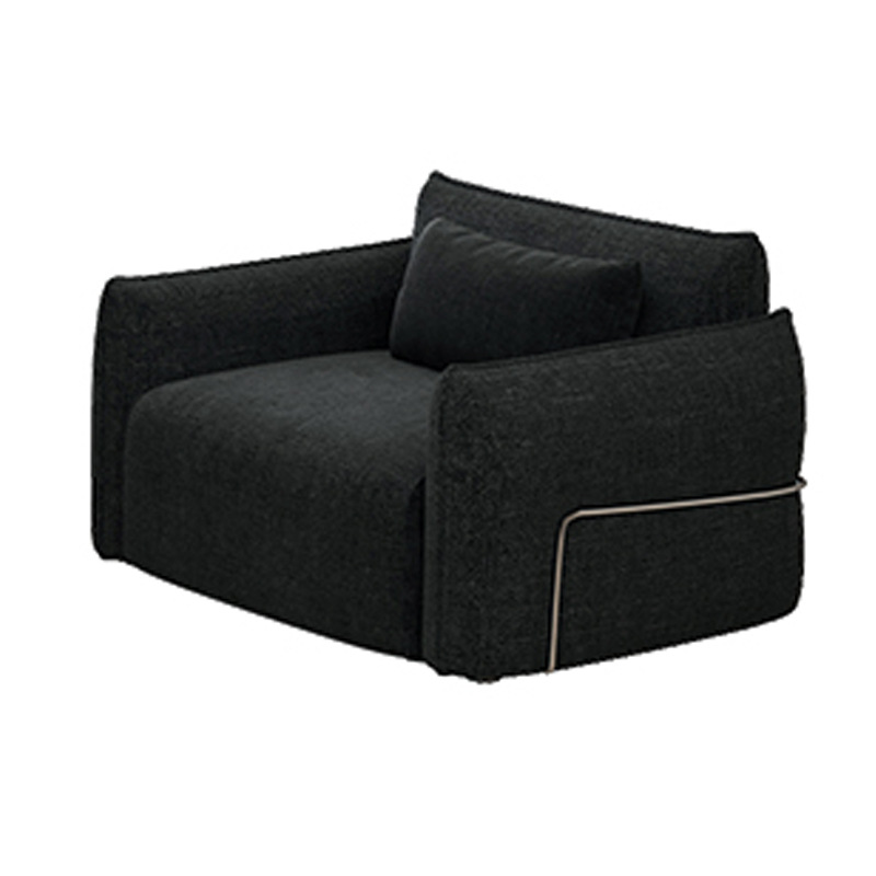 Estilo antiguo pequeño francés negro chenilla sofá de tela sala de estar diseño minimalista italiano combinación de sofá en línea