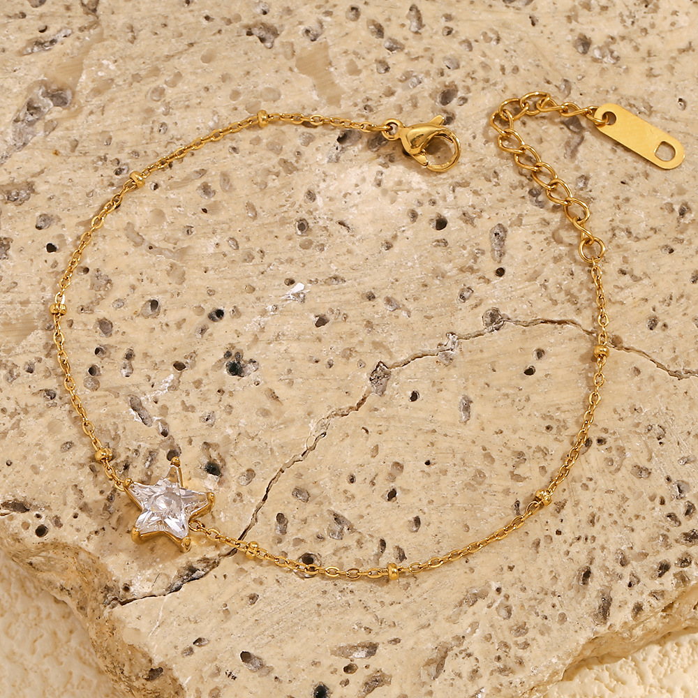 Diamond Five-pointed Star Stainless Steel Bracelet