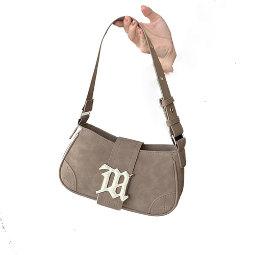  spring and summer new niche bag women's retro suede baguette bag shoulder handbag millennium hot girl armpit bag