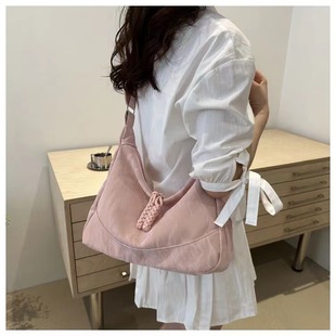 Casual Large-Capacity Bag for Women 2024 New Summer Relaxed Shoulder Crossbody Bag College Student Commuting Class Bag