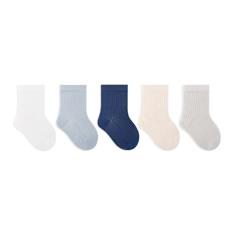 Calcetines de algodón para niños primavera y verano mallas ultra delgadas antibacterianas calcetines cómodos sin hueso para bebés recién nacidos