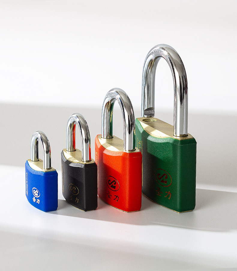Factory direct supply of Shengli brand arc-shaped rubber-coated locks, multi-color copper core locks, cabinet locks, door locks, and customizable brand casing iron padlocks pic 6