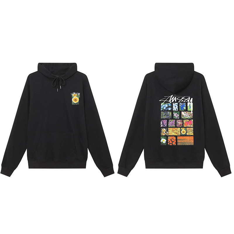 高品质斯图西连帽卫衣男潮牌Stussy字母印花长袖套头帽衫情侣外套|undefined