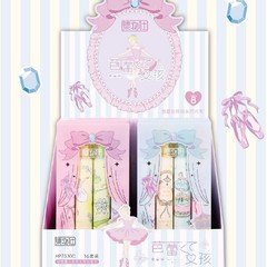 集物社芭蕾女孩彩色荧光笔套装4支装学生手账DIY记号笔双头拔帽笔