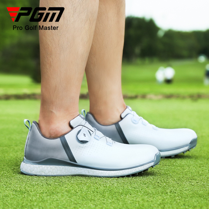 Giày golf PGM nam chống thấm nước, đế giữa vải popcorn, dây khóa xoắn — XZ210-Xám Trắng xám dần Xám, Xz210-trắng Xám chuyển dần xanh lam, XZ210-Xám trắng dần Đỏ
