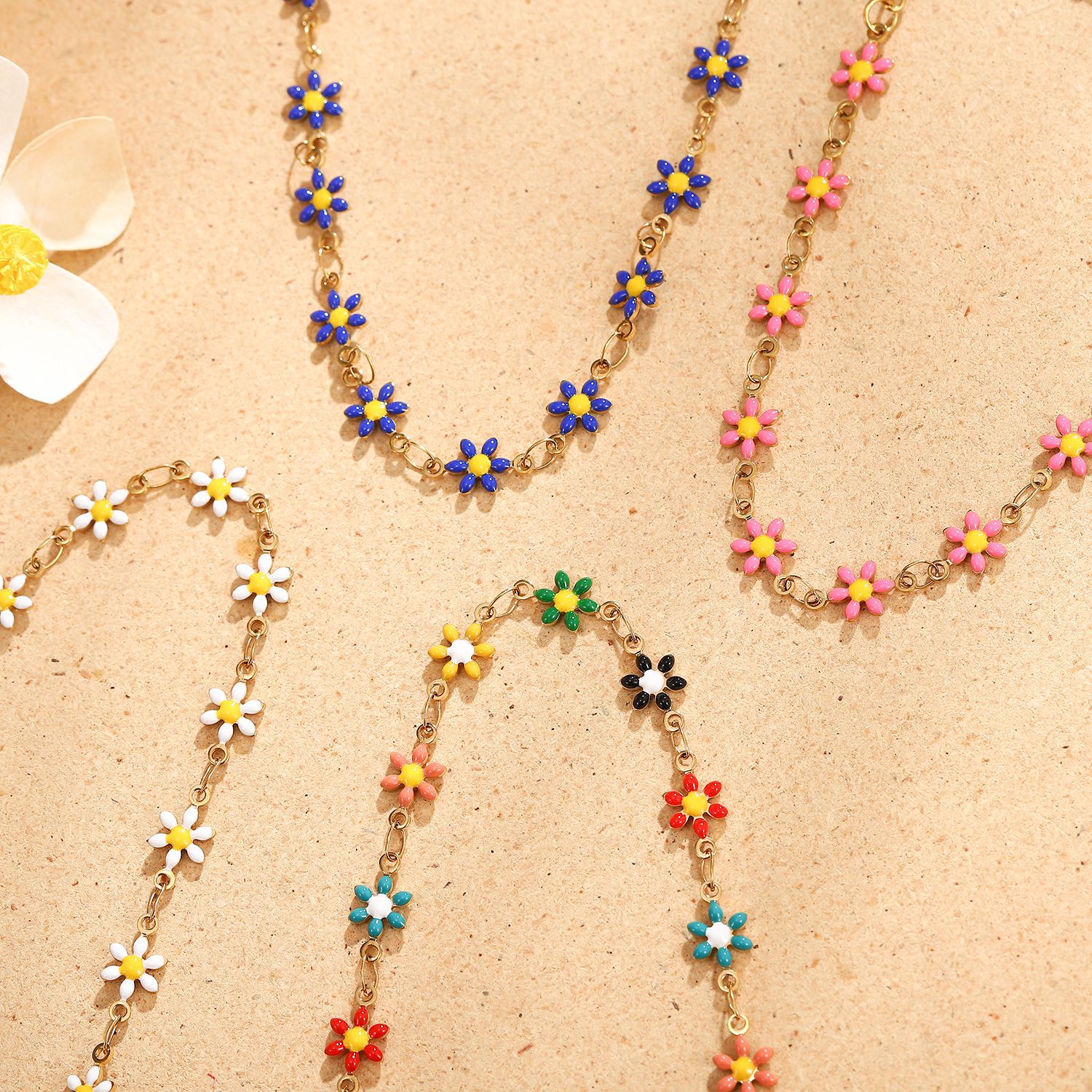 7g Weight Bracelets Classification 1 Piece Quantity Elegant Flower Stainless Steel Plating Bracelets