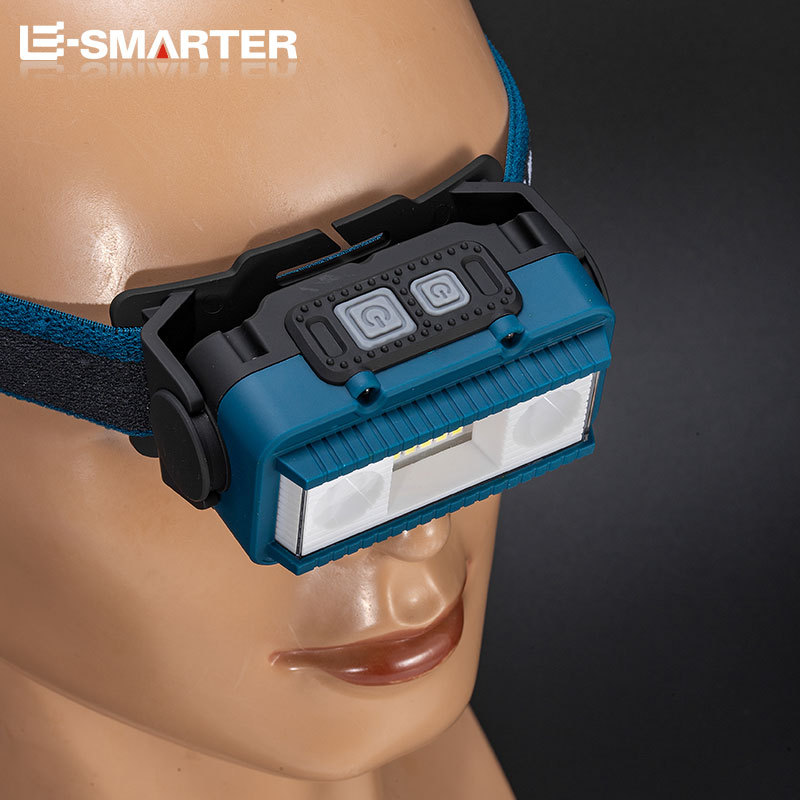 Transfronterizo nuevo LED mini multi-función de inducción de la onda de la cabeza de luz COB aventura al aire libre de pesca fuerte luz faro