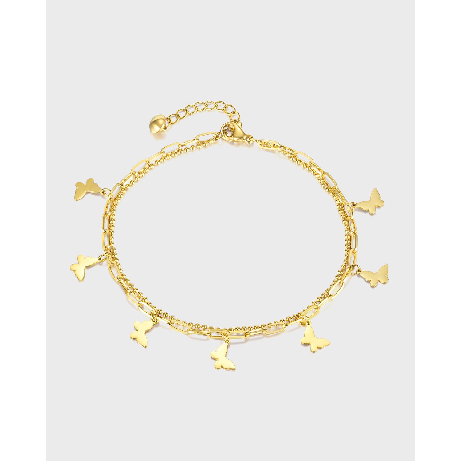 Fashion Butterfly Titanium Steel Plating No Inlaid Anklet