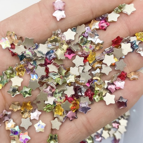 Acrylic Nails: Small Fat Star Flat Diamond Asymmetric Diamond 6mm Mixed 4mm Five-Pointed Star Nails