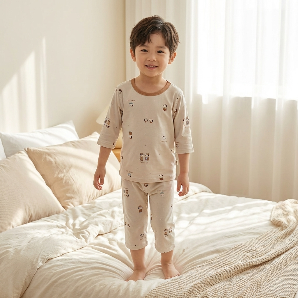 [Personalizado] Pijamas para niños, ropa de aire acondicionado ligera y transpirable para niños de verano, traje de ropa para el hogar de encaje de manga tres cuartos para niñas image 20