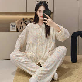 仿棉月子服春秋孕妇睡衣哺乳服夏孕期产后调节家居服套