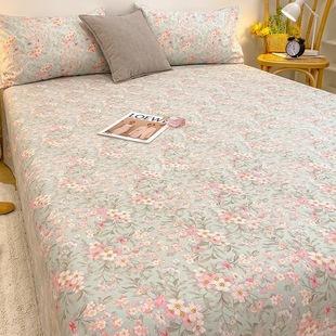 Italian Imom Ins Style Floral Pure Cotton Bed Bed Sheets Single Piece 100 Cotton Dormitory Pillowcase 2 Three-Piece Set Single and Double