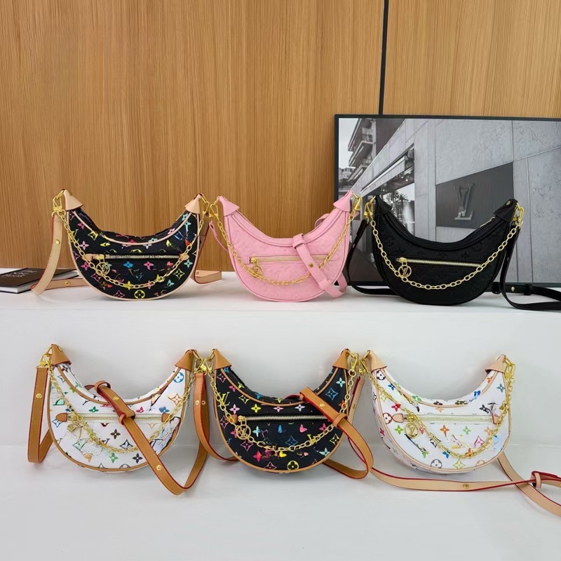 外国貿易ループ三日月バッグプリントチェーンバッグ中古ショルダークロスボディバッグヨーロッパとアメリカのレトロな立体感卸売|undefined