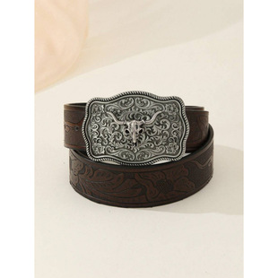 W 62264 Ethnic Style Men's Leather Belt �����L��ʿţƤ����