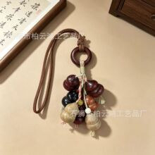 多宝葫芦串檀木质葫芦新中式挂件手把玩件文玩挂饰吊坠葫芦礼品