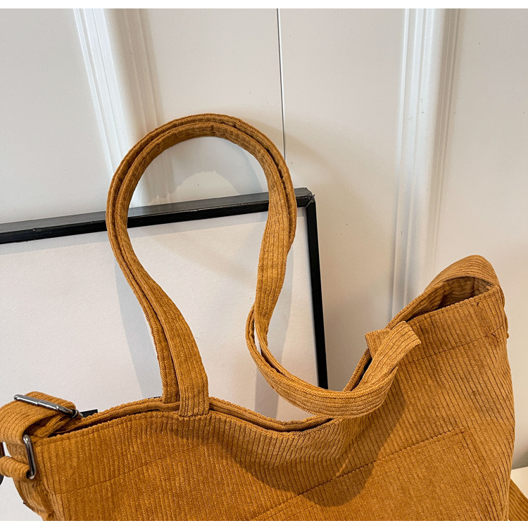 New Korean-style simple large-capacity handbag, casual corduroy single-shoulder bag, versatile travel light crossbody bag wholesale undefined