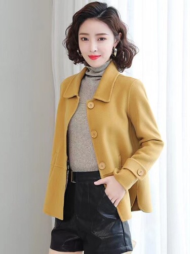 Women's Short Wool Coat Autumn New Chloé Style Loose Fashion Casual Versatile Button Open Front Coat