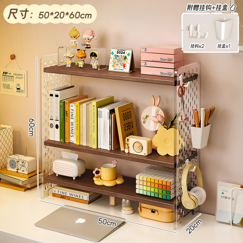 Estante de almacenamiento de acrílico mesa de estantería de escritorio Tabla de agujeros organizador de múltiples capas estantería escritorio artefacto de almacenamiento