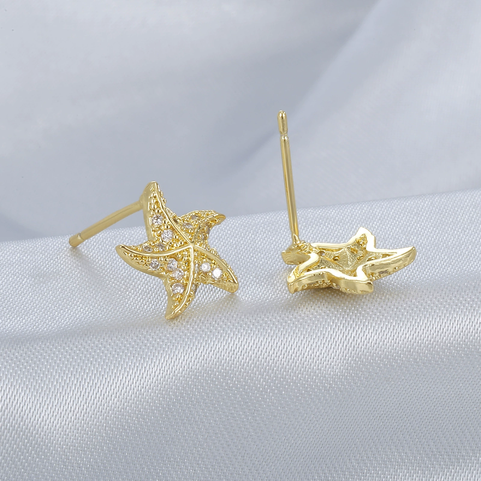 Cute earrings, 2023, diamond encrusted