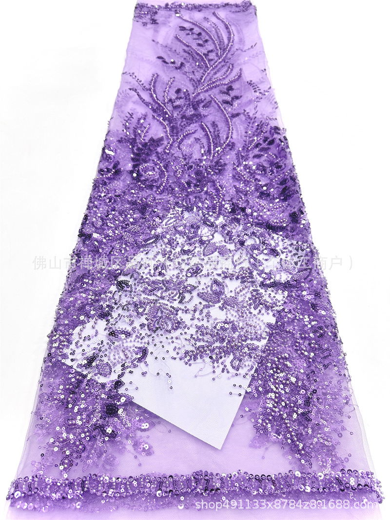 Tejido de encaje bordado de cuentas vestido de boda cena de fiesta vestido de tela comercio exterior transfronterizo