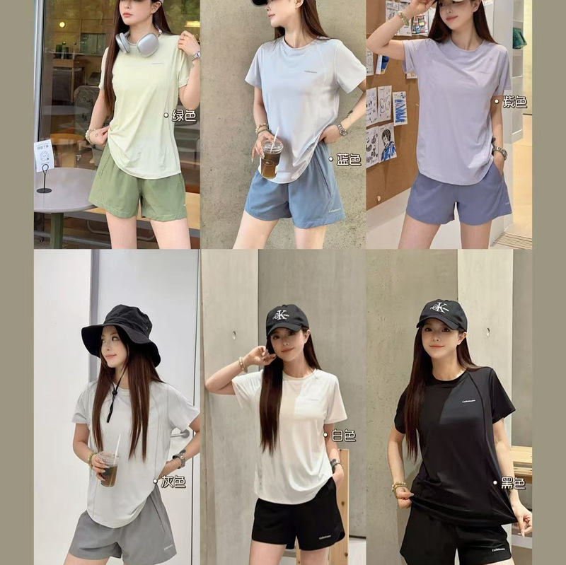 Nude Women's Sports Suit 3.0 Summer Girls Outdoor Short-Sleeved Breathable Quick-Drying Shorts Fashion Casual Suit