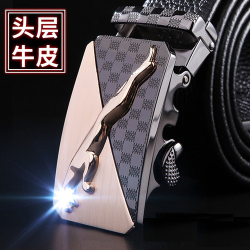 Factory direct supply of men's genuine leather belts, automatic buckle business belts, men's first-layer cowhide soft belts wholesale