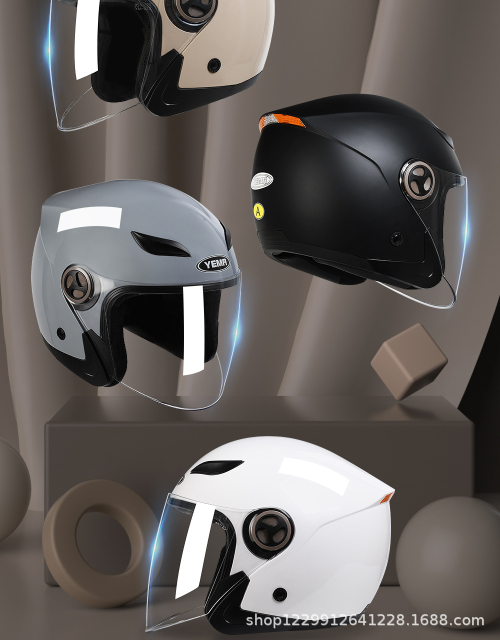 3C Certified Mustang Electric Motorcycle Extra-Large Helmet for Large Head Circumference, Unisex Oversized Safety Helmet, Winter Half Helmet