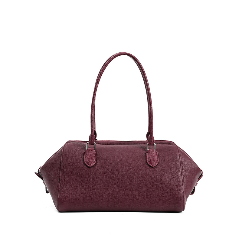Light Luxury Underarm Bag High-End Bowling Bag For Women Korean Style Cowhide Leather Large Capacity Genuine Leather Shoulder Bag - Thumbnail 8