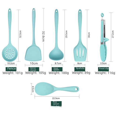 Cross-border Nordic-style silicone kitchenware set of five cooking tools, heat-resistant silicone spatulas and spoons, kitchen tools for home use