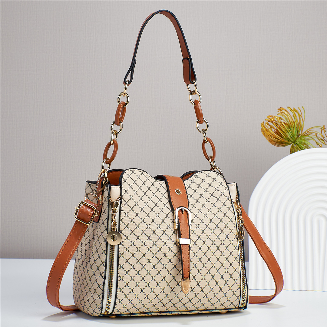 Bolso Tipo Cubo Vintage para Mujer de PU para Uso Diario