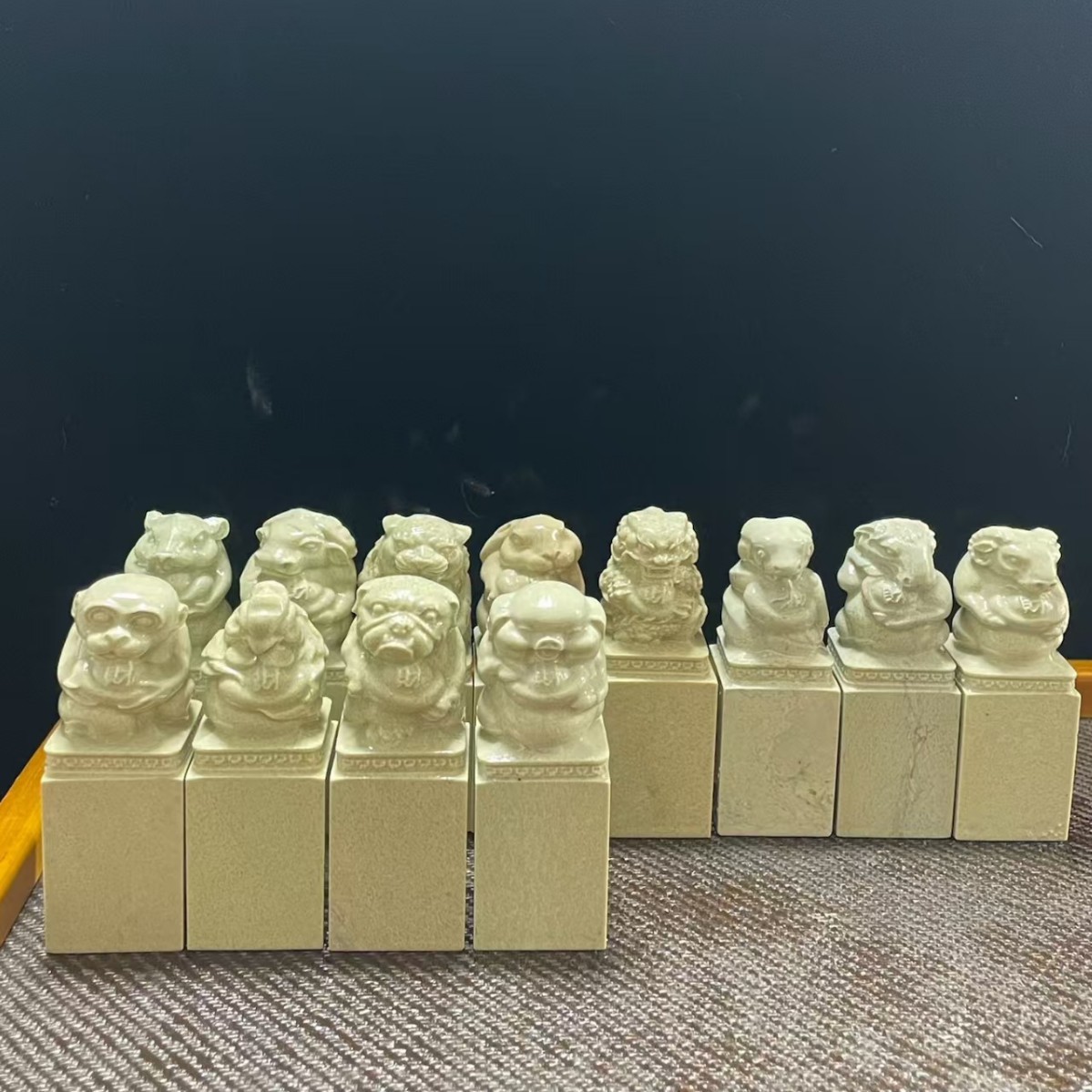 12生肖青田新矿一组双生雕刻学生练习书法篆刻印章现货批发落款