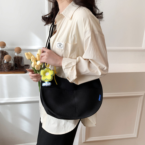 bags new fashion one-shoulder dumpling bag female Korean version forest style literary crossbody large capacity canvas bag wholesale