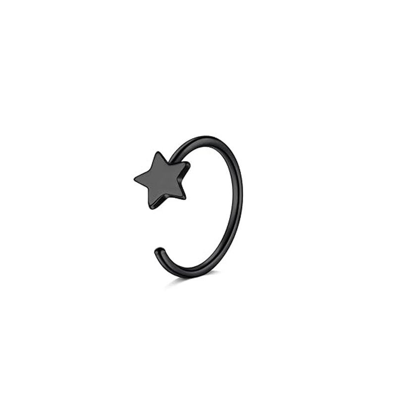 Nesepiercing i rustfritt stål med zirkonia tåler vann_voghion.com