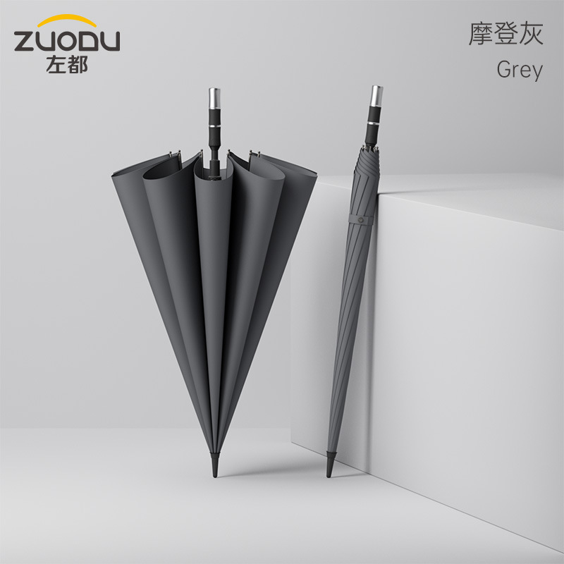 ZUODU左都長柄傘自動超特大補強厚手丈夫抗ストーム傘メンズ直柄傘|undefined