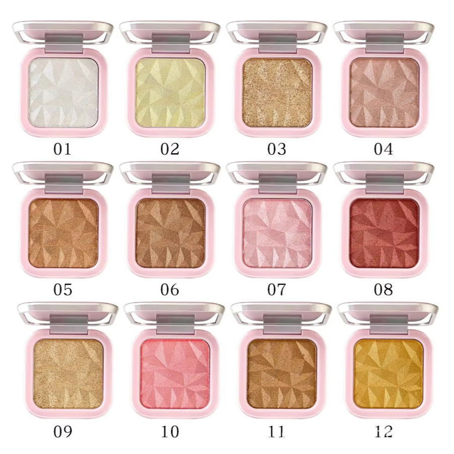 Maquillaje de belleza monocromático estereoscópico mate resaltado brillante sombra de nariz sin logotipo polvo resaltado placa de reparación