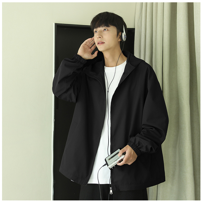 Solid color assault suit for men 2024 new product with zippered hood, multi-color loose jacket for men_voghion.com