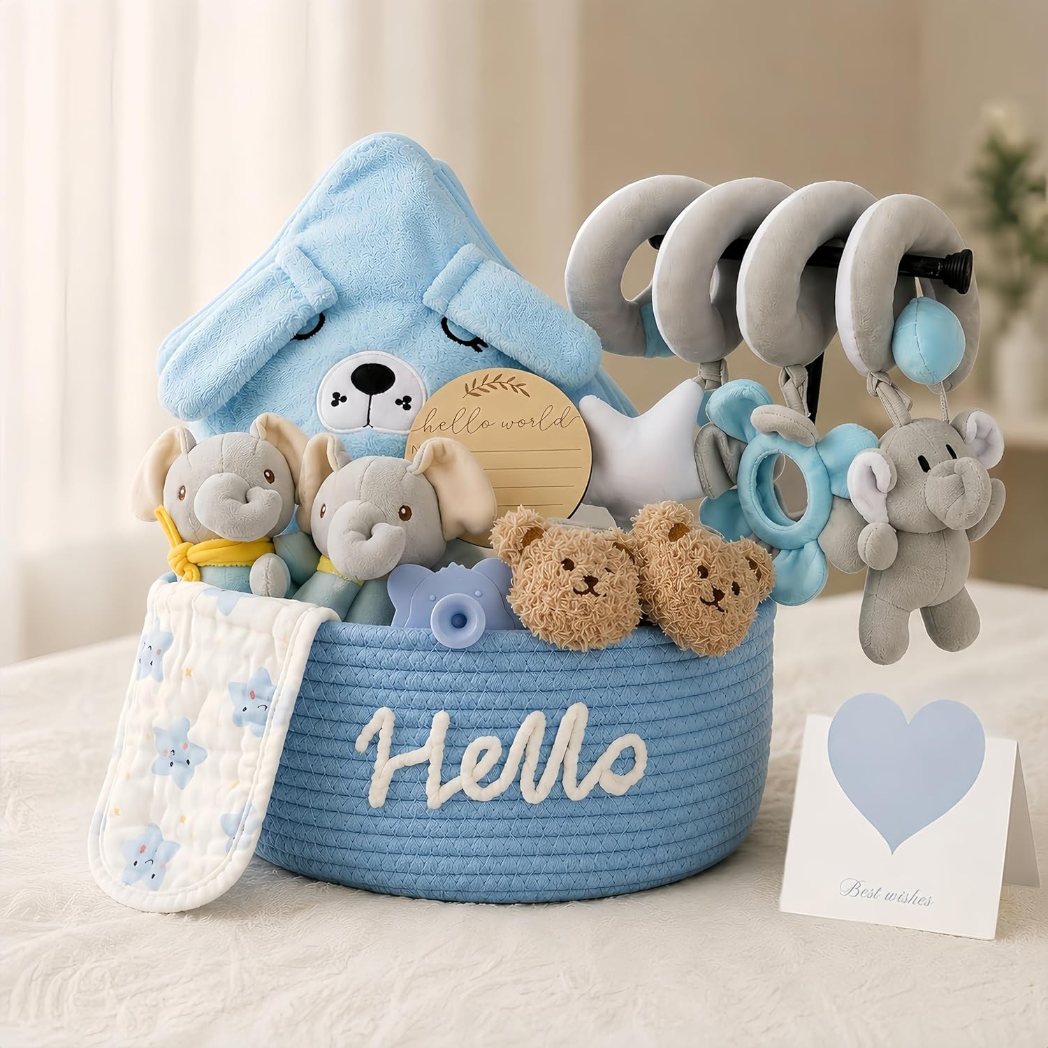 Woven blue set, 11 pieces