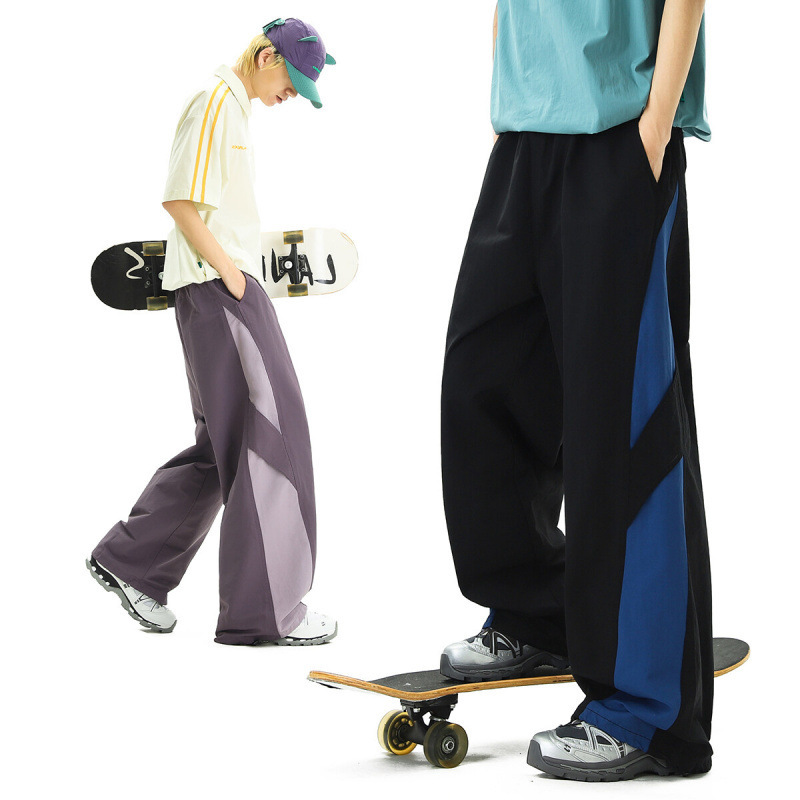 Quick-Drying Dopamine Contrasting Color Outdoor Nylon Sports Wide-Leg Casual Pants Xz502-K832-555 Control 79