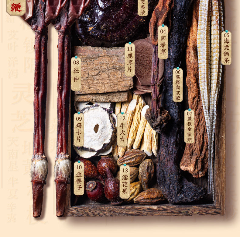 Double Whip & Large Ginseng Wine-Soaking Herb Pack — Food-Herb Infusion Kit for Men key features