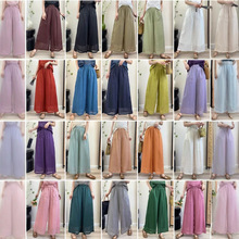 苎麻双层阔腿裤2025文艺复古清新松紧腰纯色气质宽松清凉仙裤女