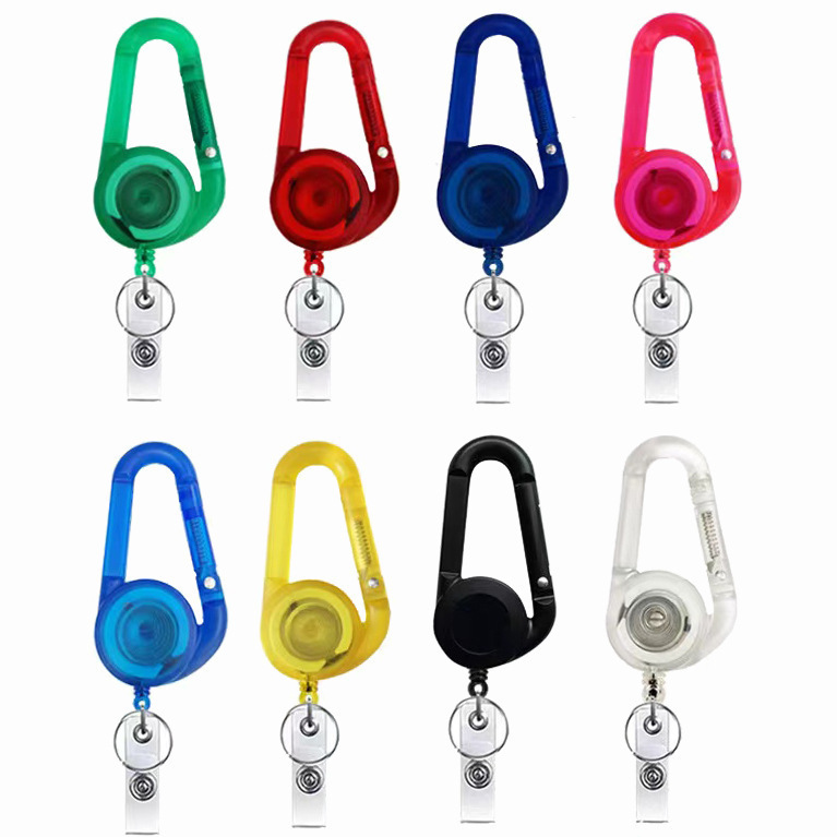 Amazon hot-selling comes with carabiner function retractable easy pull-up easy pull-up key chain retractable buckle chest buckle