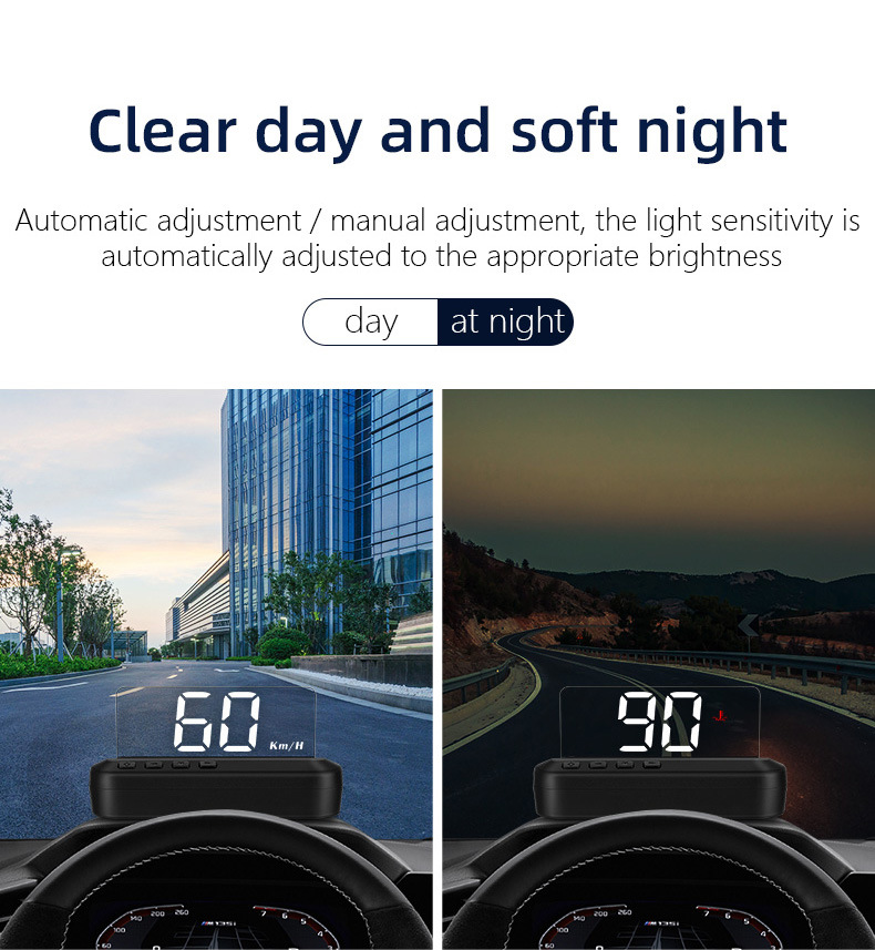 Car Head-Up Display Hd Multi-Function Vehicle-Mounted Hud Speedometer Projector Obd2 Head-Up Display