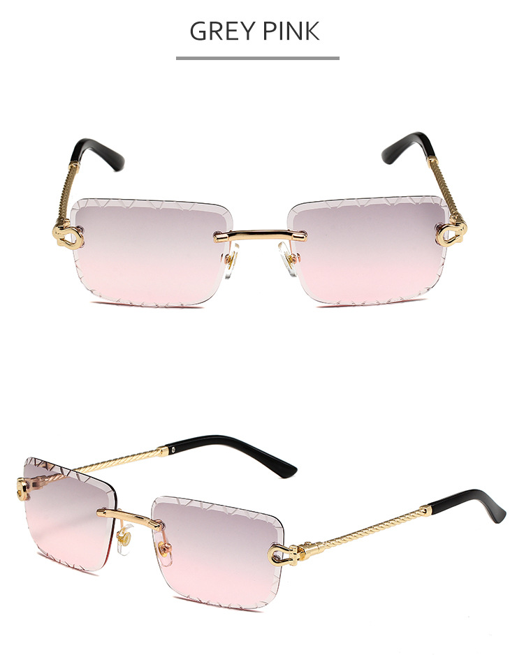 45g Weight Frameless Glasses Structure Sunglasses Classification PC, UV400 Protection Lens Material Polygon Glasses Style Outdoor, Daily Occasion Solid Color Pattern Unisex Gender Casual, Simple Style Style Casual Simple Style Solid Color PC UV400 Protection Polygon Frameless Women's Sunglasses 11