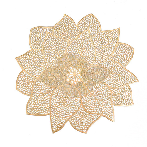 Foreign Trade Nordic Tablecloth Flower-shaped Irregular Western Tablecloth Anisotropic Cup Mat PVC Waterproof Anti-Scald Perforated Heat Insulating Mat