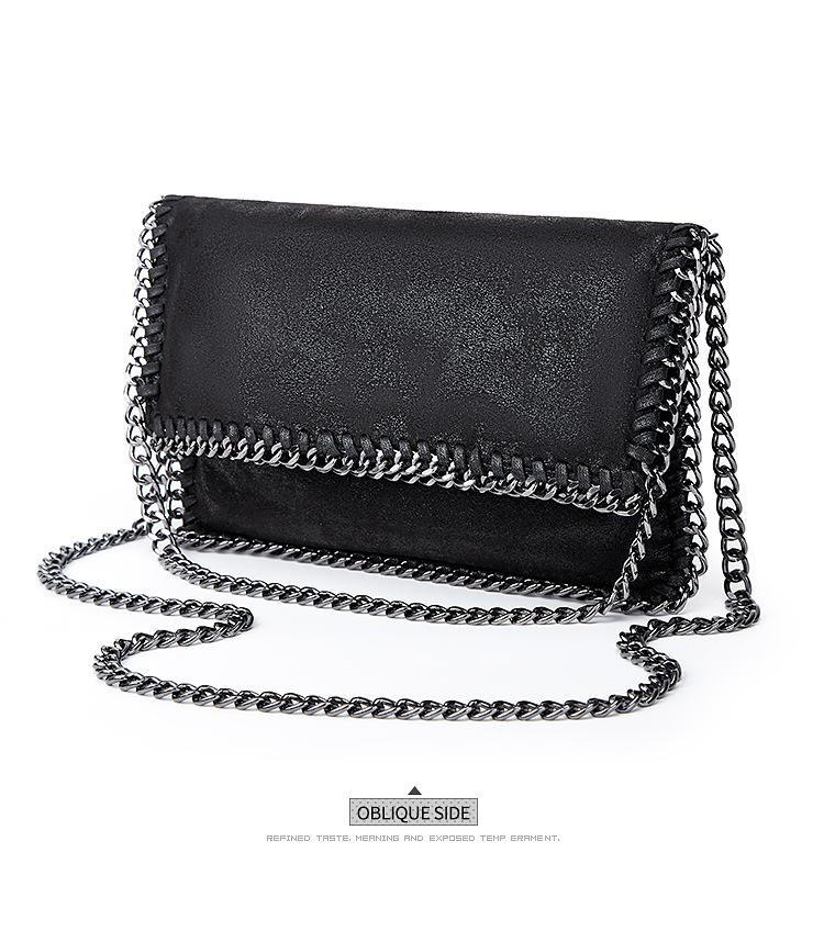 velvet Material Unisex Small Velvet Solid Color Elegant Streetwear Chain Square Magnetic Buckle Straw Bag