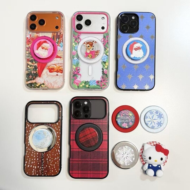 Bubble Phone Protective Case】Sparkling Season Deep Red Plaid Strong Magnetic Apple Phone Case iPhone Bubble Phone Protective Case】Sparkling Season Deep Red Plaid Strong Magnetic Apple Phone Case iPhone