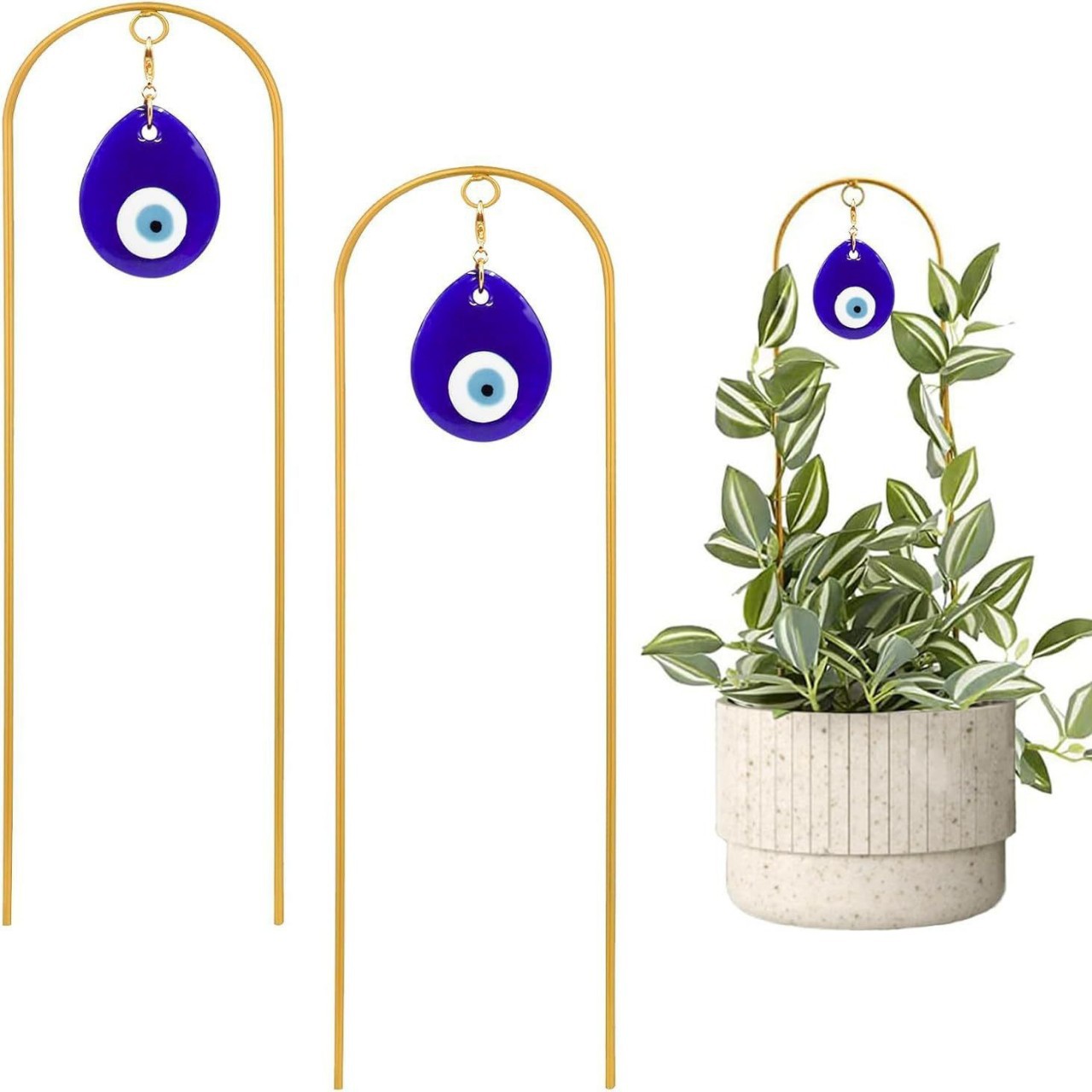Amazon Outdoor Potted Plant Stand Plant Climbing Frame Geometric Blue Eyes Climbing Vine Flower Stand Support Flower Arrangement Stand