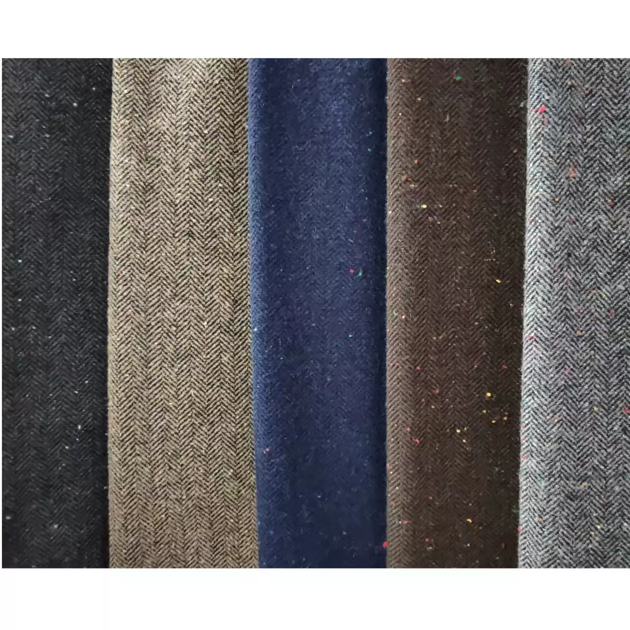 绍兴厂家现货秋冬彩点人字大衣呢  西装时装鞋帽箱包粗纺人字毛呢