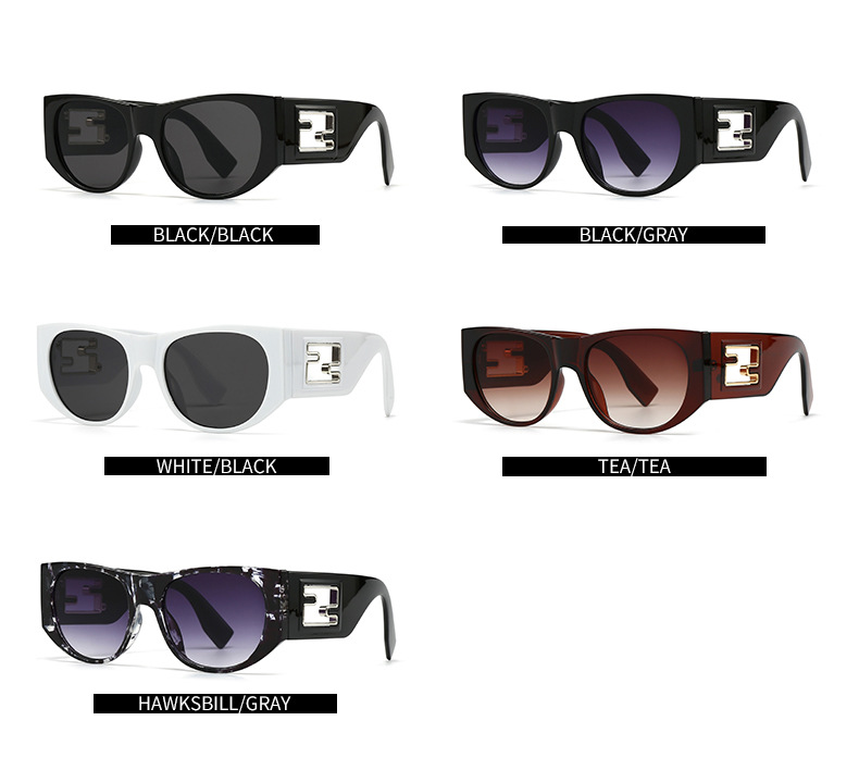Cross-border foreign trade new modern retro generous frame metal accessories sunglasses INS wind street photography sunglasses 9217_voghion.com